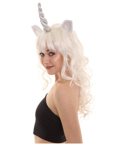 beautiful White Unicorn Wig