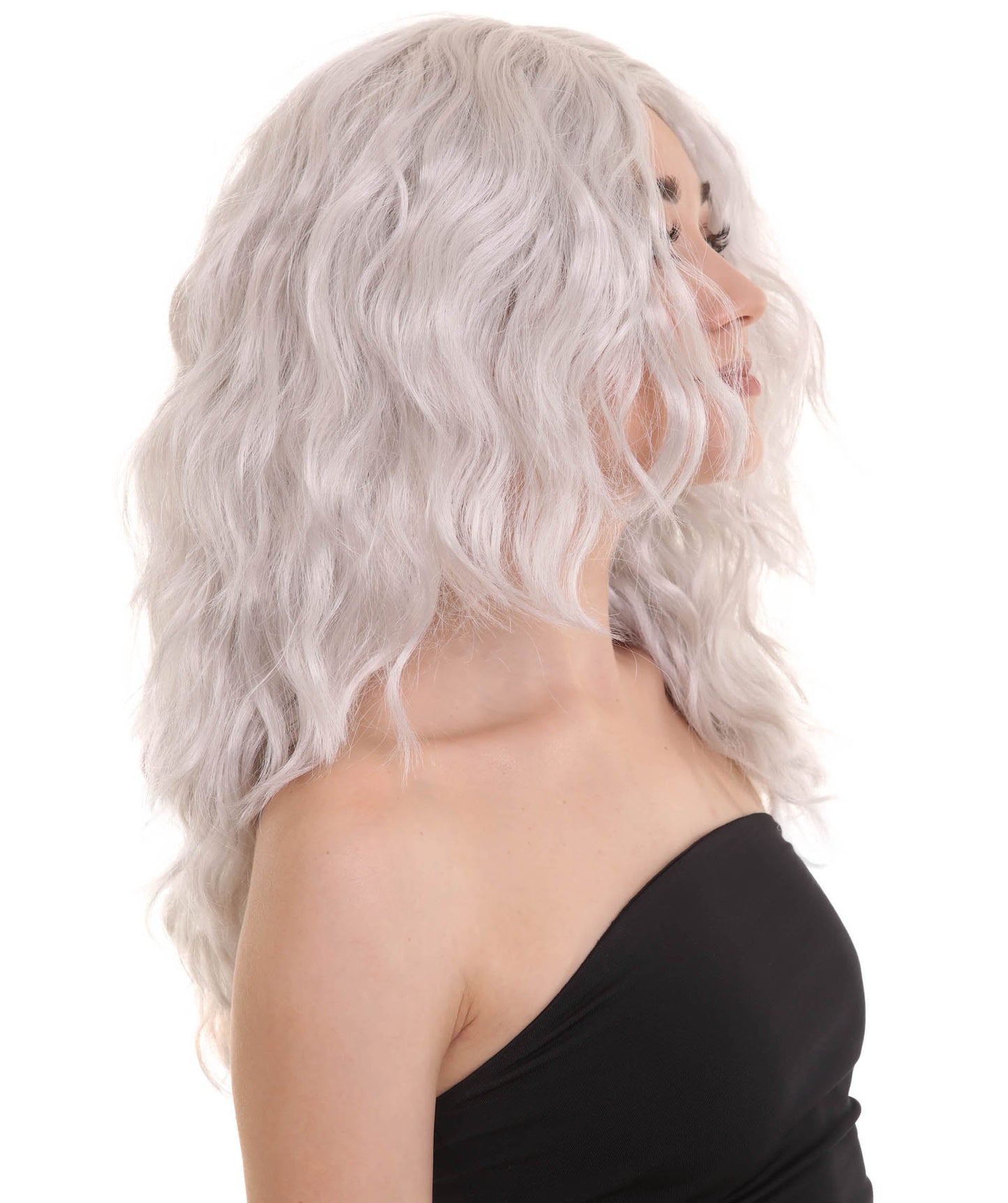 Grey Silver Wavy Women's Wig