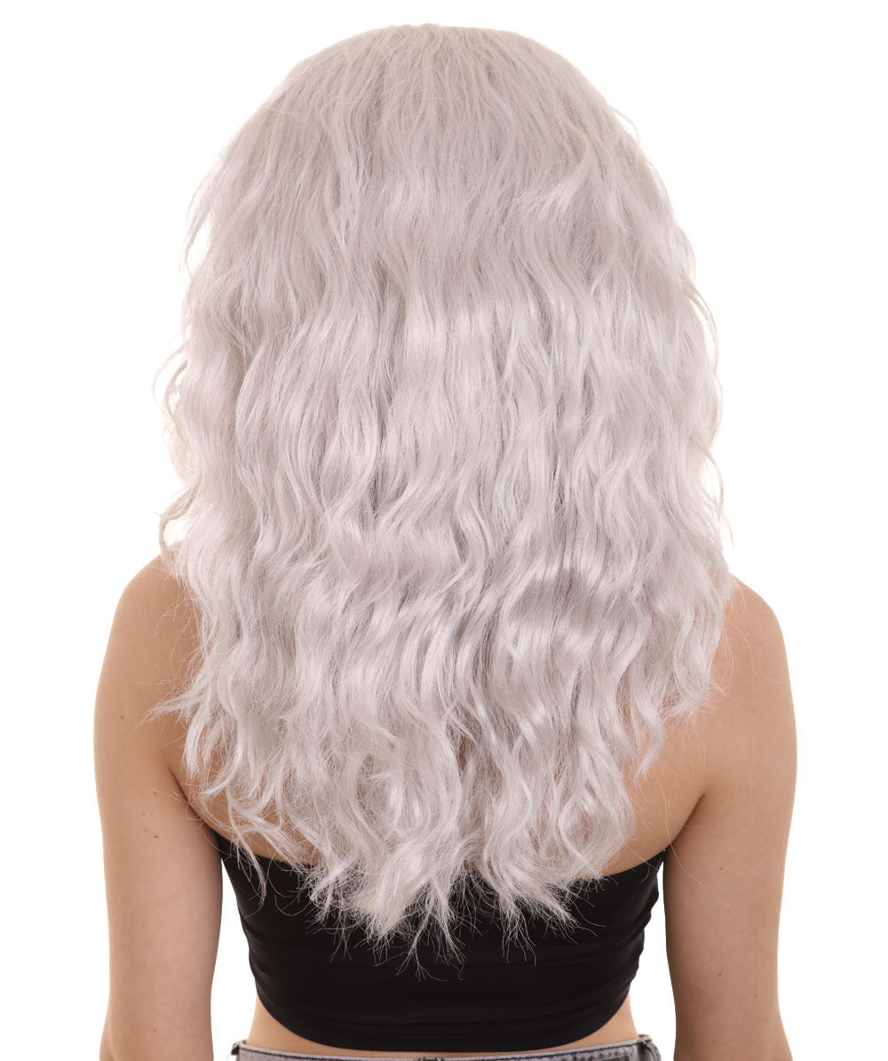 Grey Silver Wavy Women's Wig