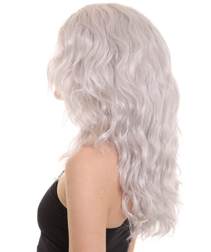 Grey Silver Wavy Women's Wig