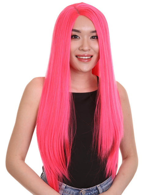 Pink Natural Lace Front Heat Resistant Wigs