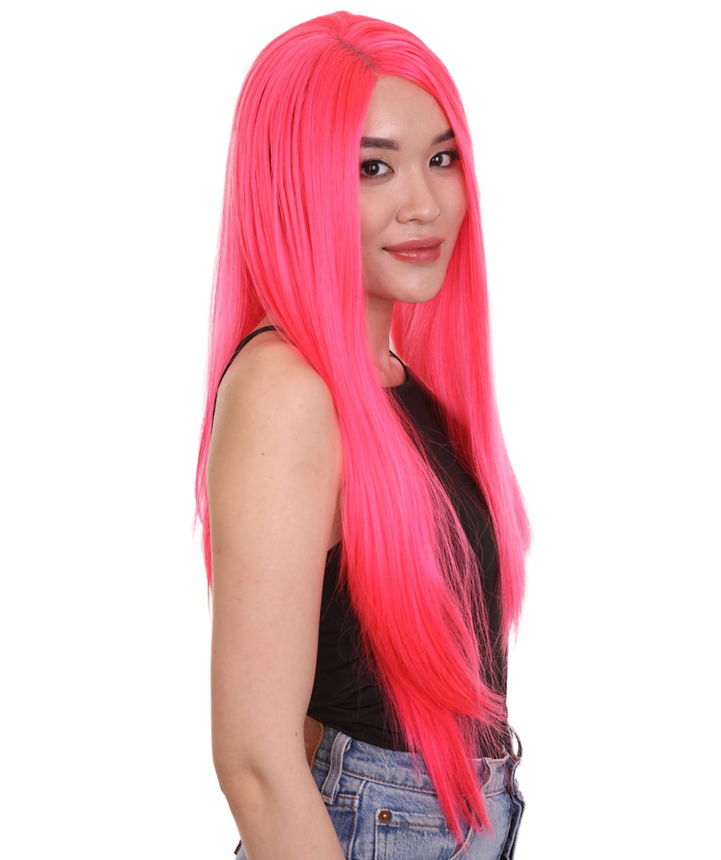 Pink Natural Lace Front Heat Resistant Wigs