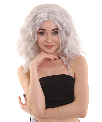 Grey Silver Wavy Women's Wig