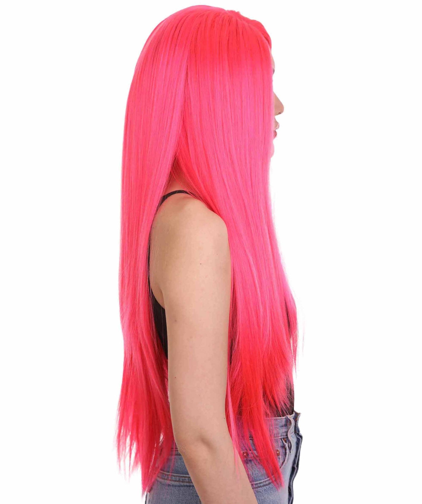 Pink Natural Lace Front Heat Resistant Wigs