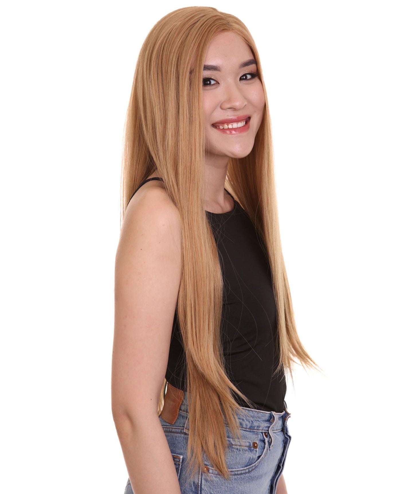 Orange Blonde  Natural Lace Front Heat Resistant Wigs