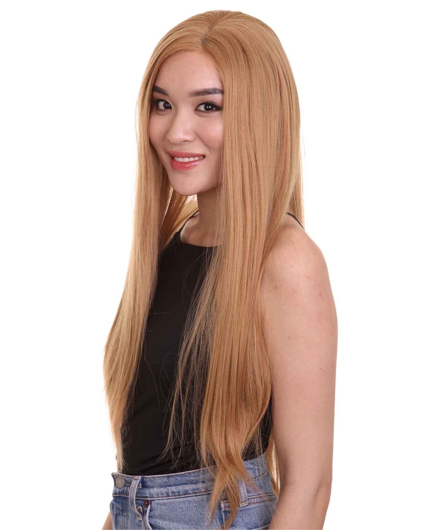 Orange Blonde  Natural Lace Front Heat Resistant Wigs