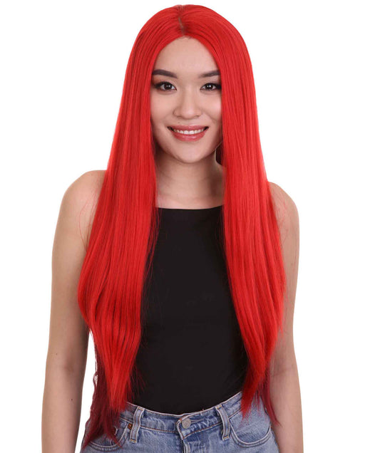 Red Natural Lace Front Heat Resistant Wigs