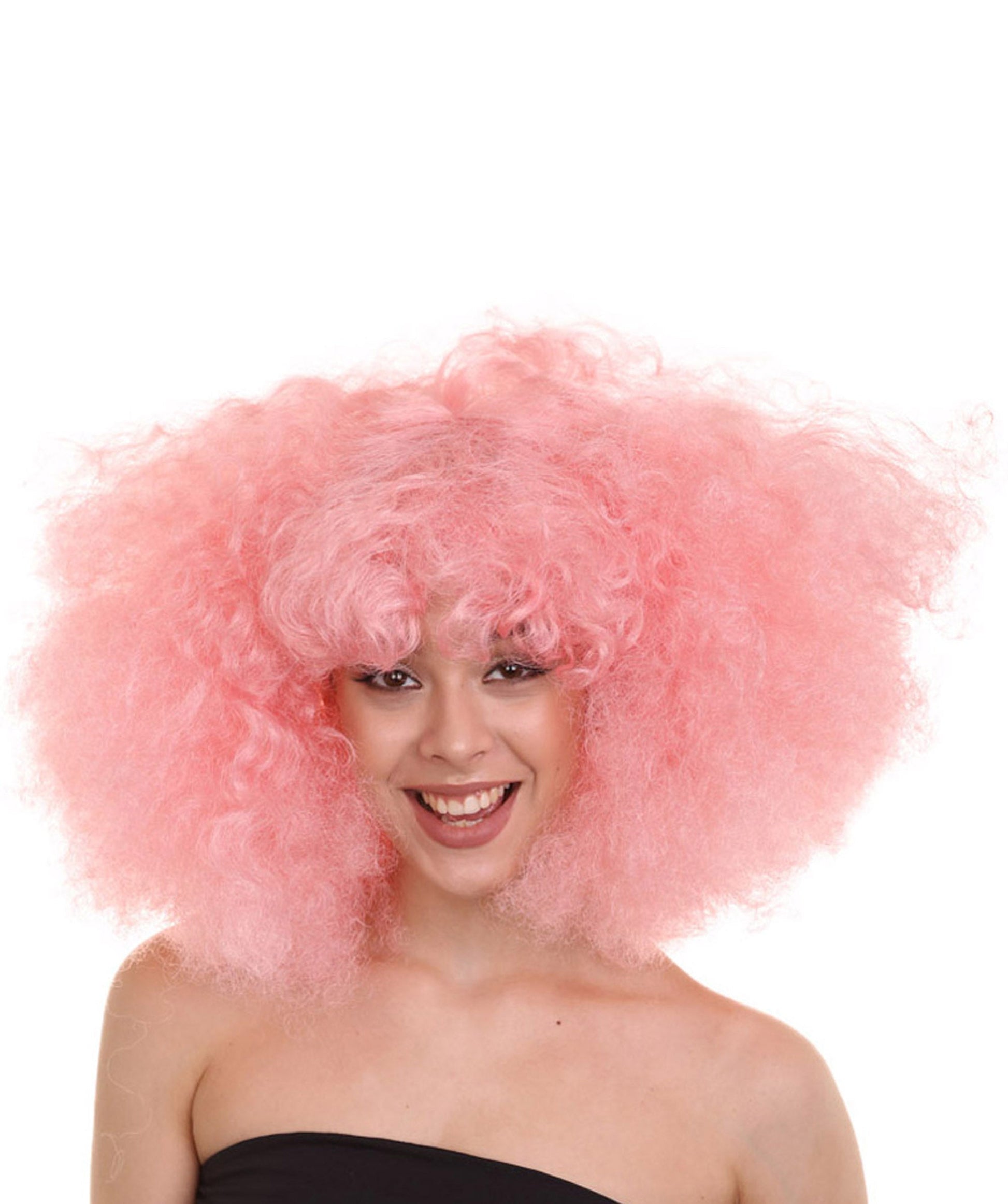 Light Pink japanese actress afro wig