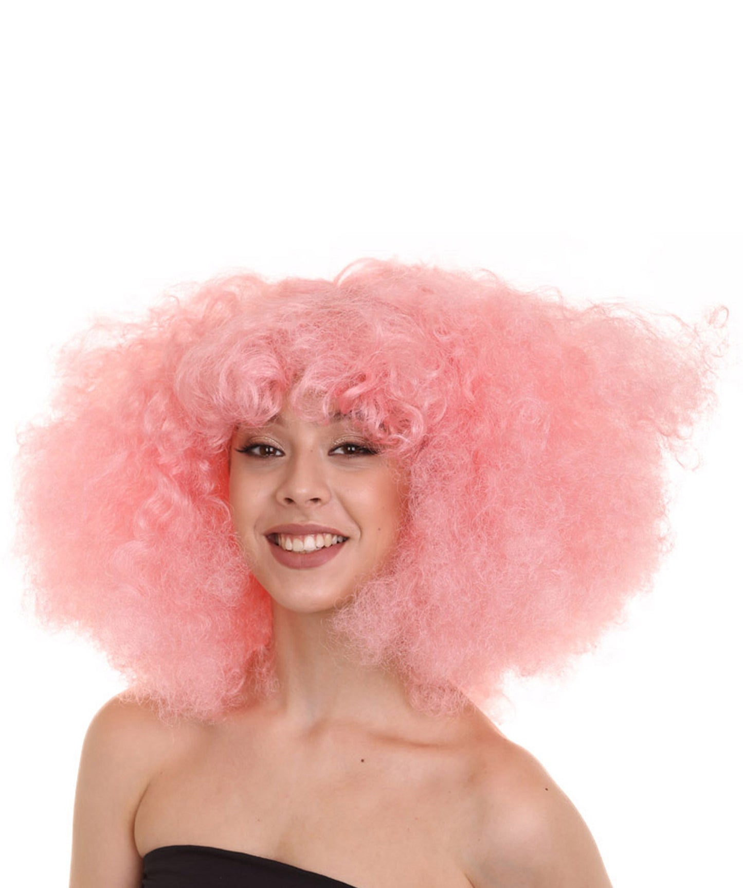 Light Pink japanese actress afro wig