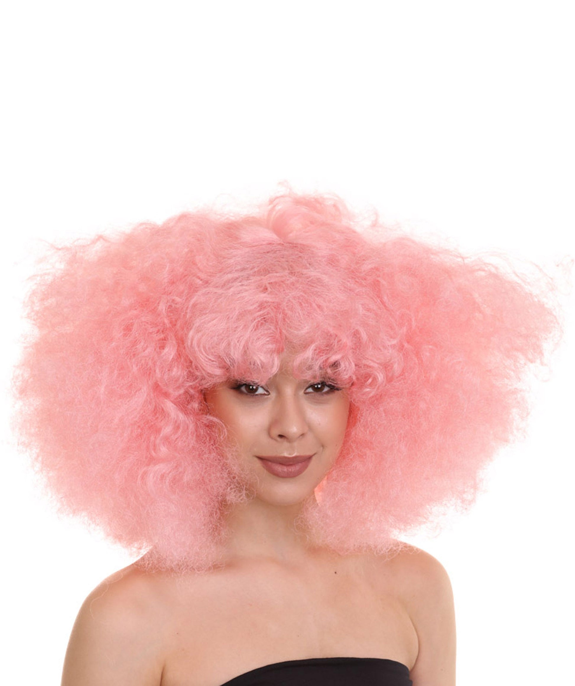 Light Pink japanese actress afro wig