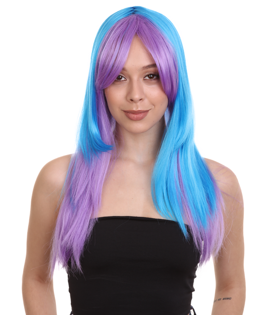 Purple Blue Two Tone Ombre Womens Wig