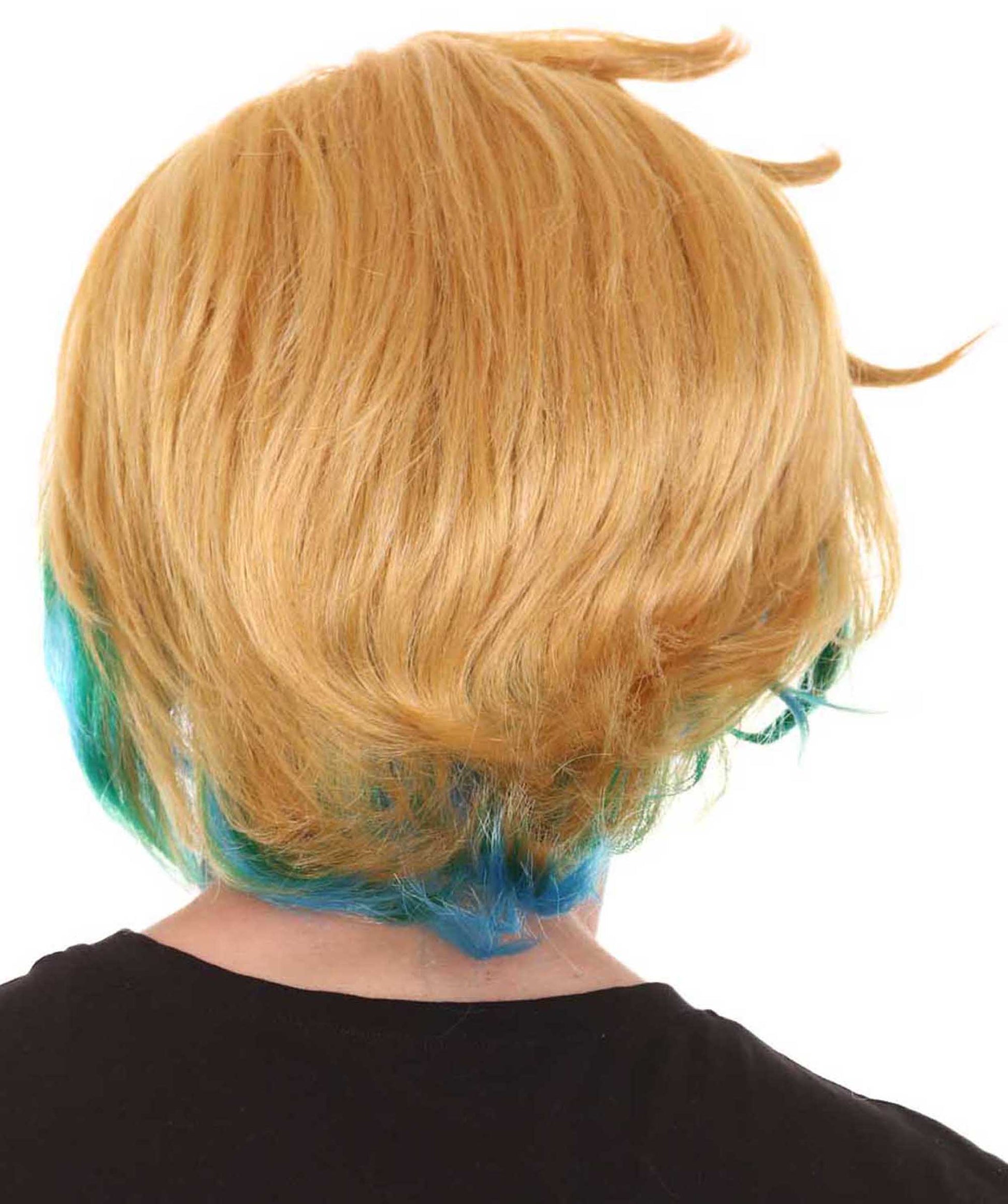 Gold & Blue Video Game Wigs