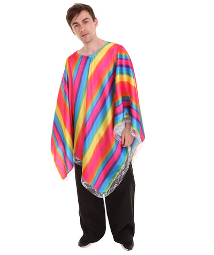 Men's Mexican Serape Poncho International Costume | Patriotic Fancy Costume