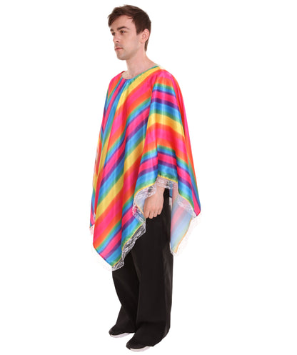 Men's Mexican Serape Poncho International Costume | Patriotic Fancy Costume