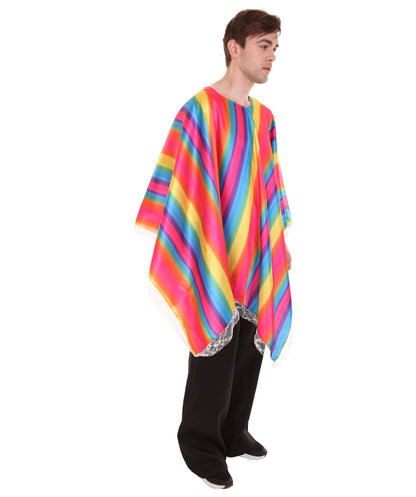 Men's Mexican Serape Poncho International Costume | Patriotic Fancy Costume