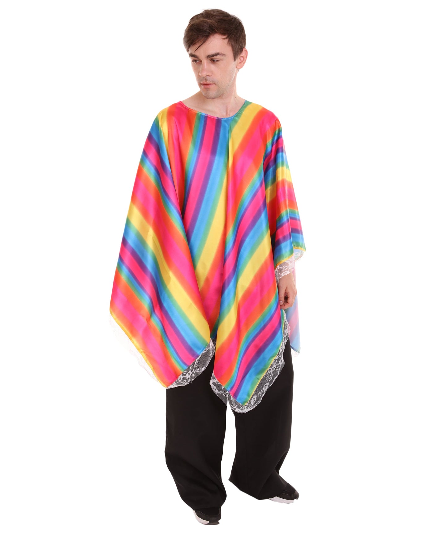 Men's Mexican Serape Poncho International Costume | Patriotic Fancy Costume