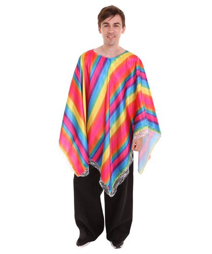 Men's Mexican Serape Poncho International Costume | Patriotic Fancy Costume