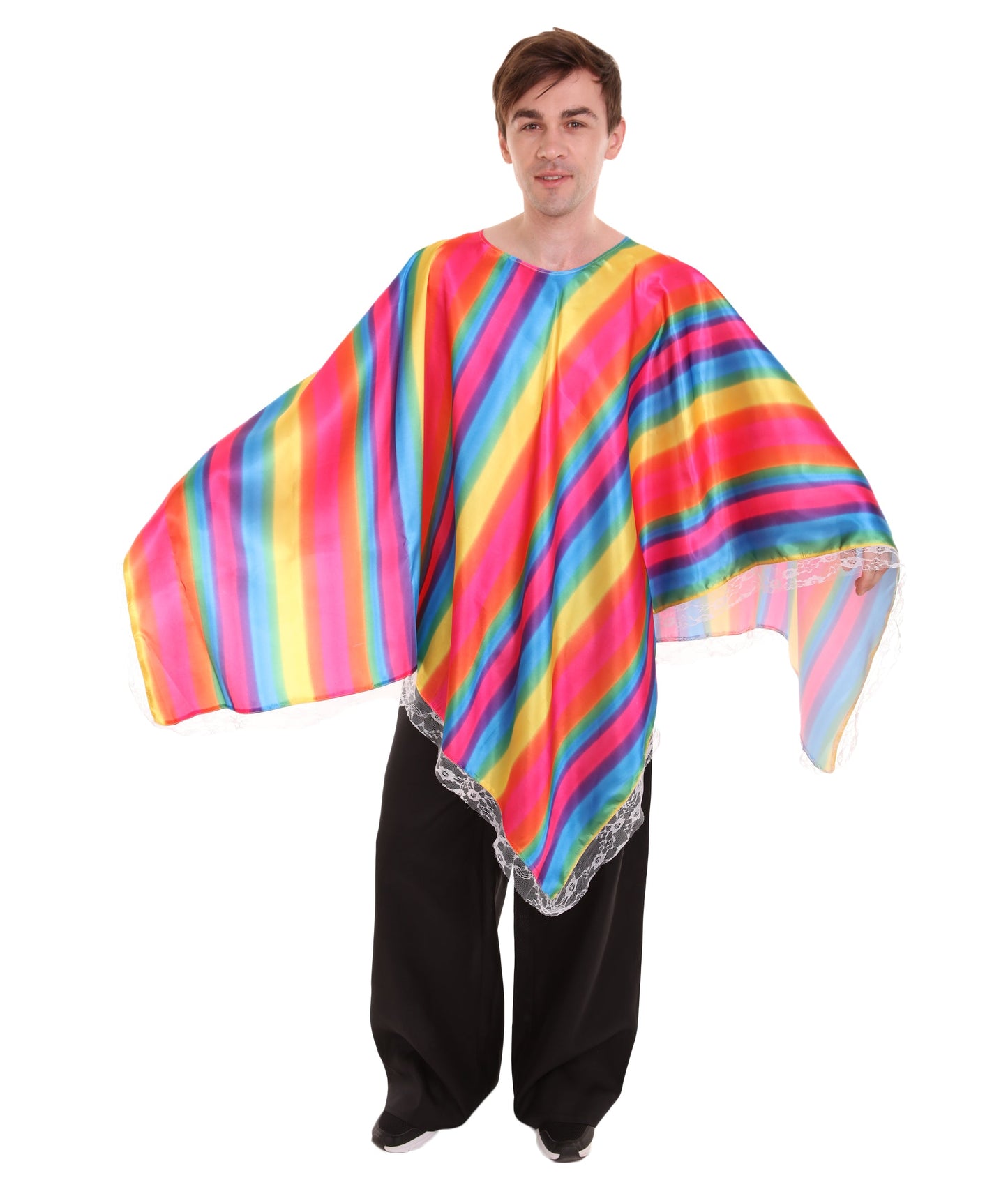 Men's Mexican Serape Poncho International Costume | Patriotic Fancy Costume