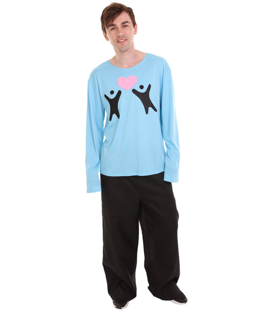 Men's Valentine's Day Falling in Love Long Sleeve Costumes | Lt. Blue Fancy Costume