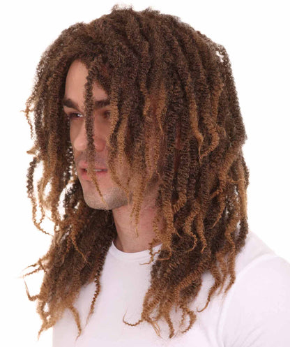 Rasta Men's Wig | Brown Fancy Halloween Wig | Premium Breathable Capless Cap