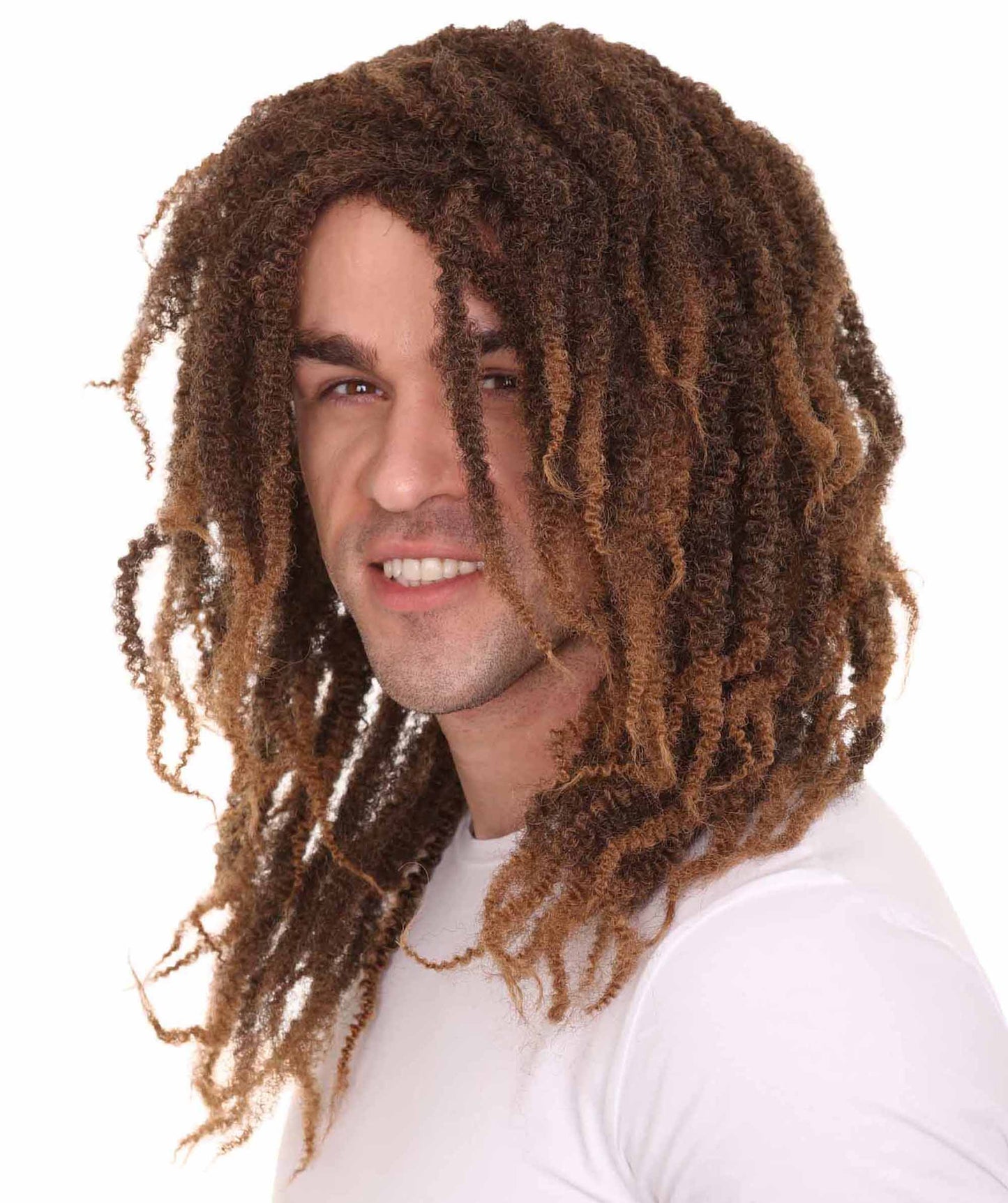 Rasta Men's Wig | Brown Fancy Halloween Wig | Premium Breathable Capless Cap