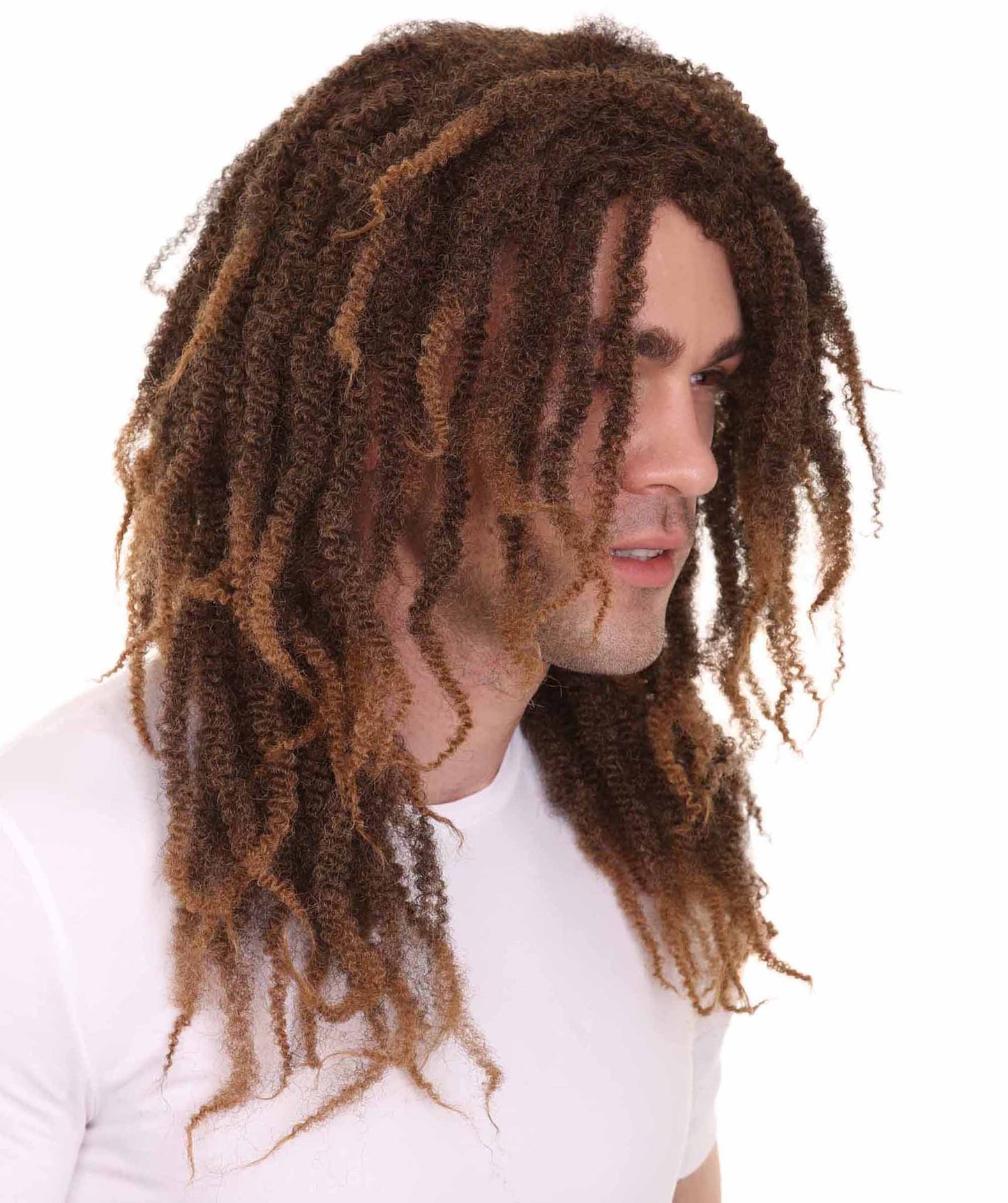 Rasta Men's Wig | Brown Fancy Halloween Wig | Premium Breathable Capless Cap