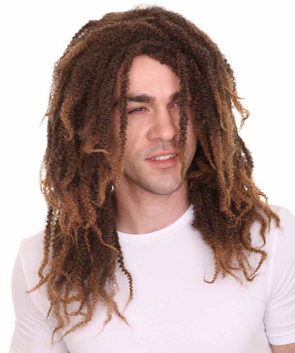 Rasta Men's Wig | Brown Fancy Halloween Wig | Premium Breathable Capless Cap