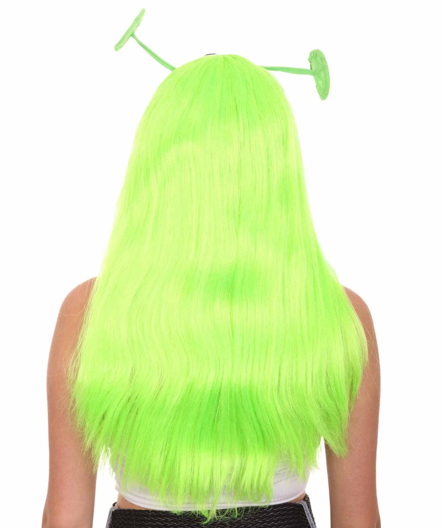 Womens Wig with 2 Antennaes , Green TV/Movie Wigs , Premium Breathable Capless Cap