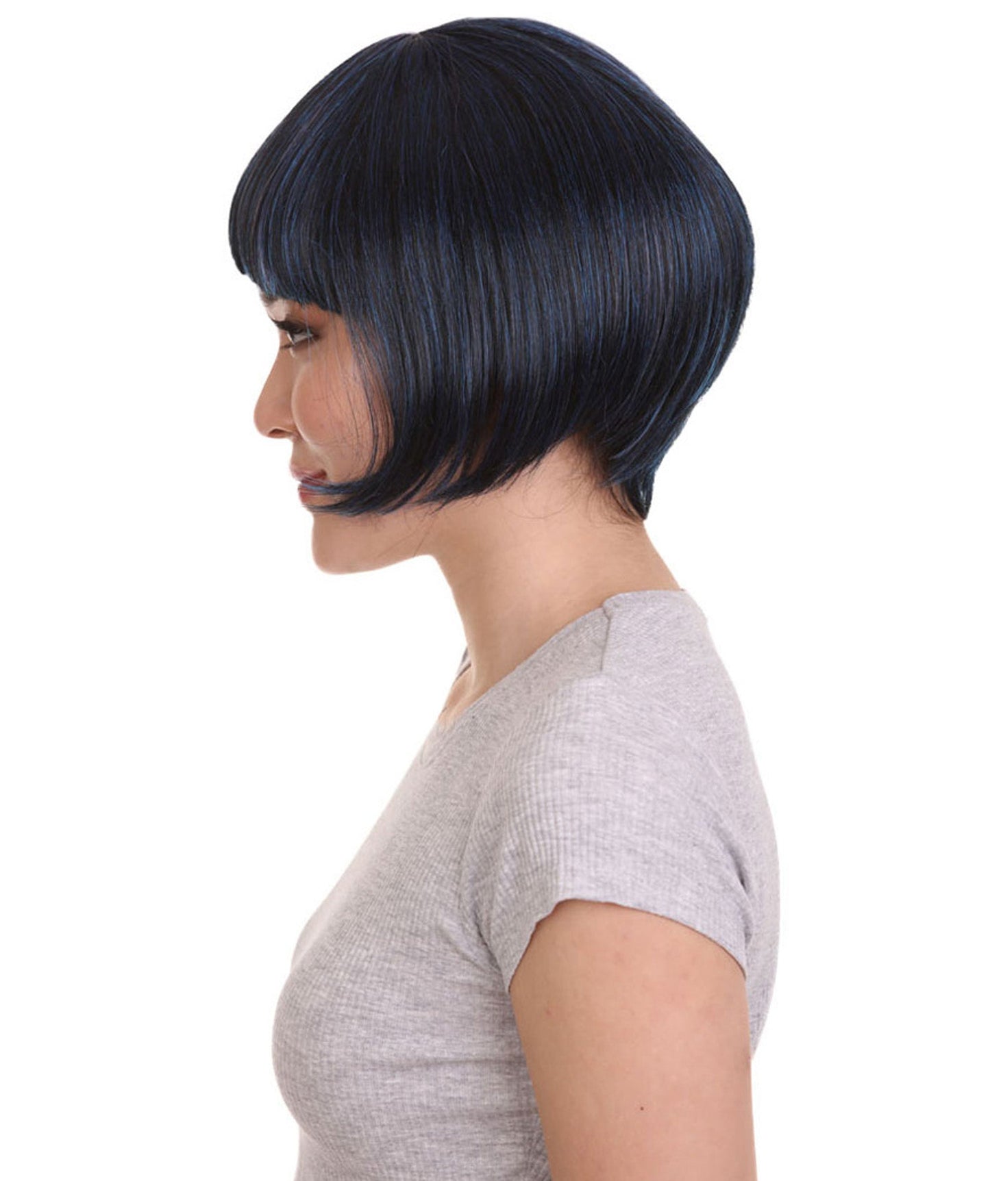 Purple & Black Two-tone Short Bob Wig