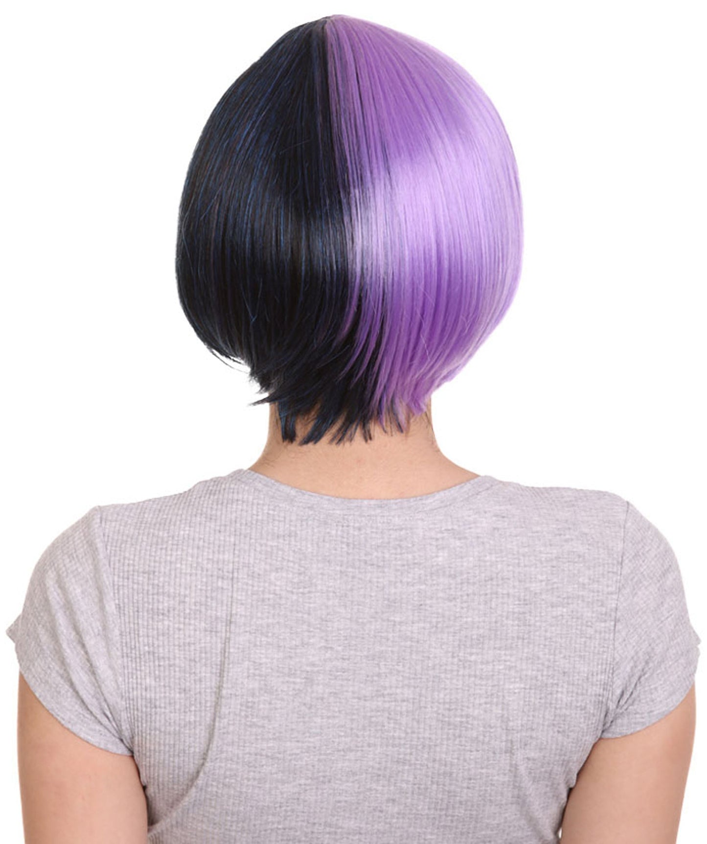 Purple & Black Two-tone Short Bob Wig