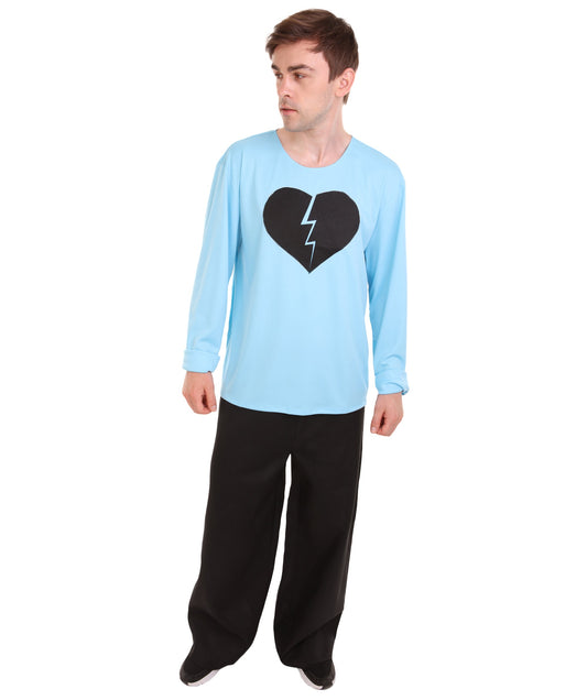 Men's My Heart Is Broken Long Sleeve Costumes | Lt. Blue Halloween Costume