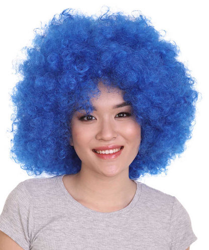 Blue short afro wigs