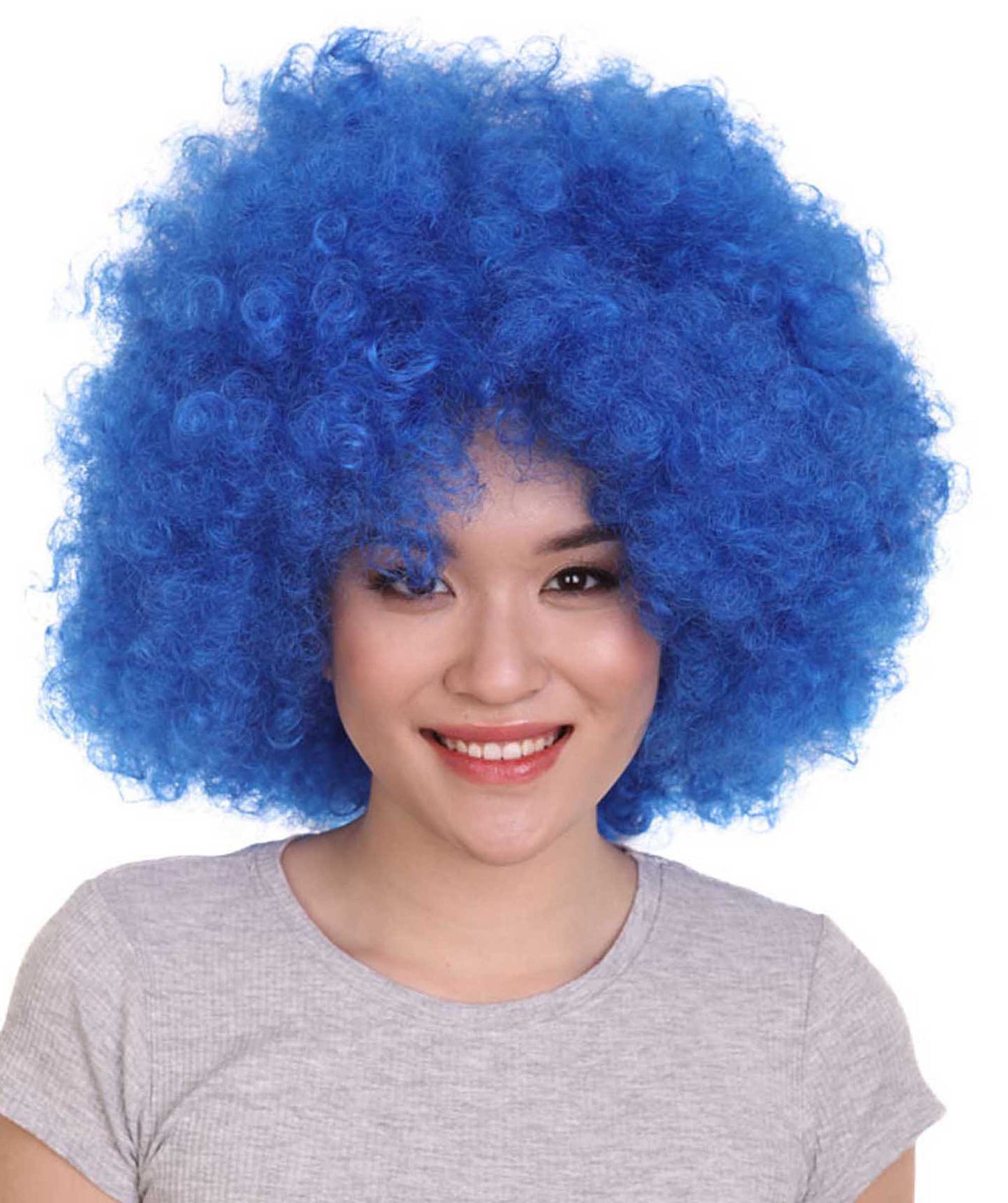 Blue short afro wigs