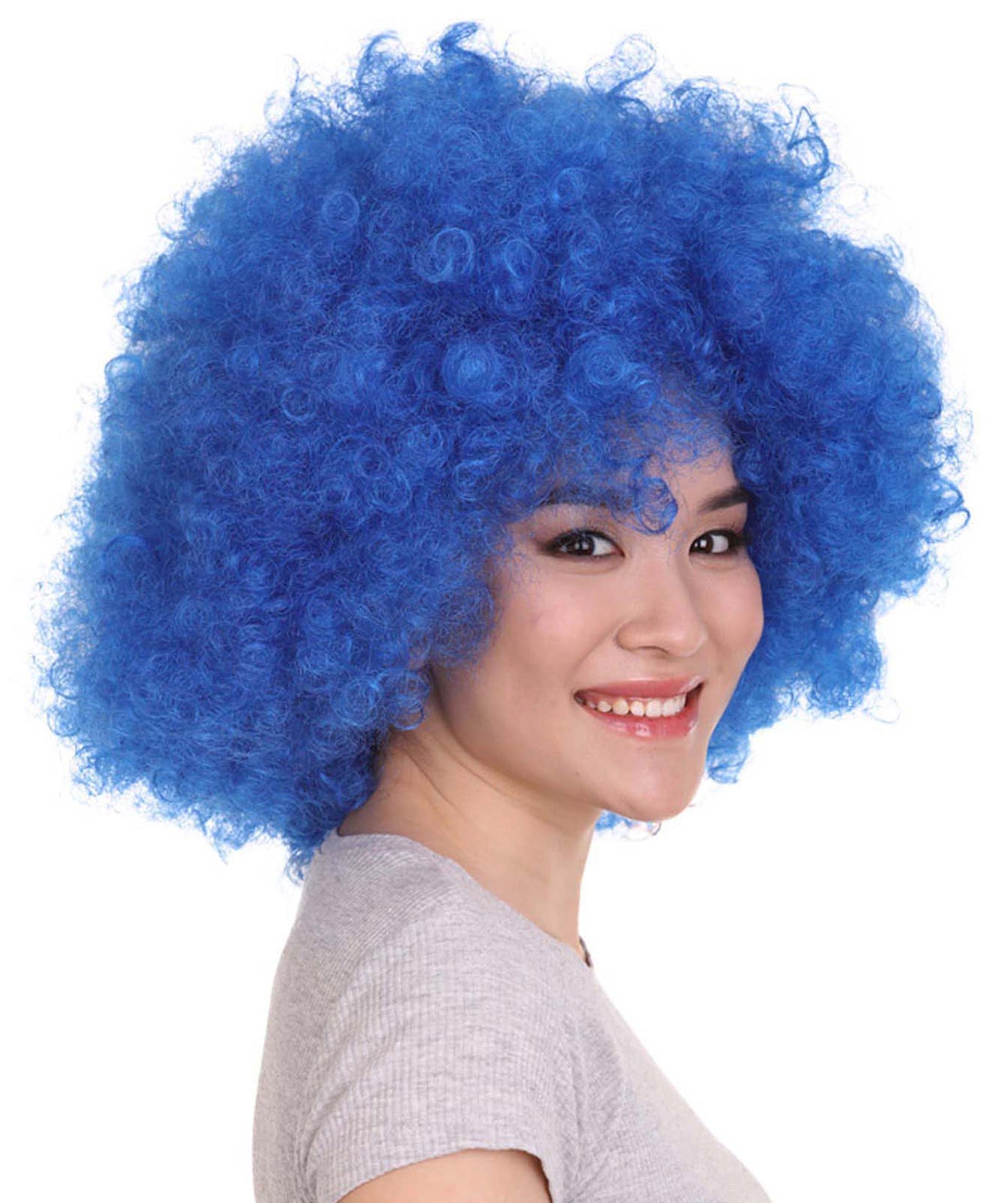 Blue short afro wigs