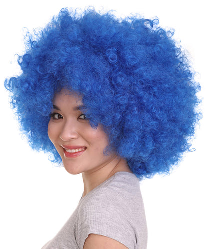 Blue short afro wigs