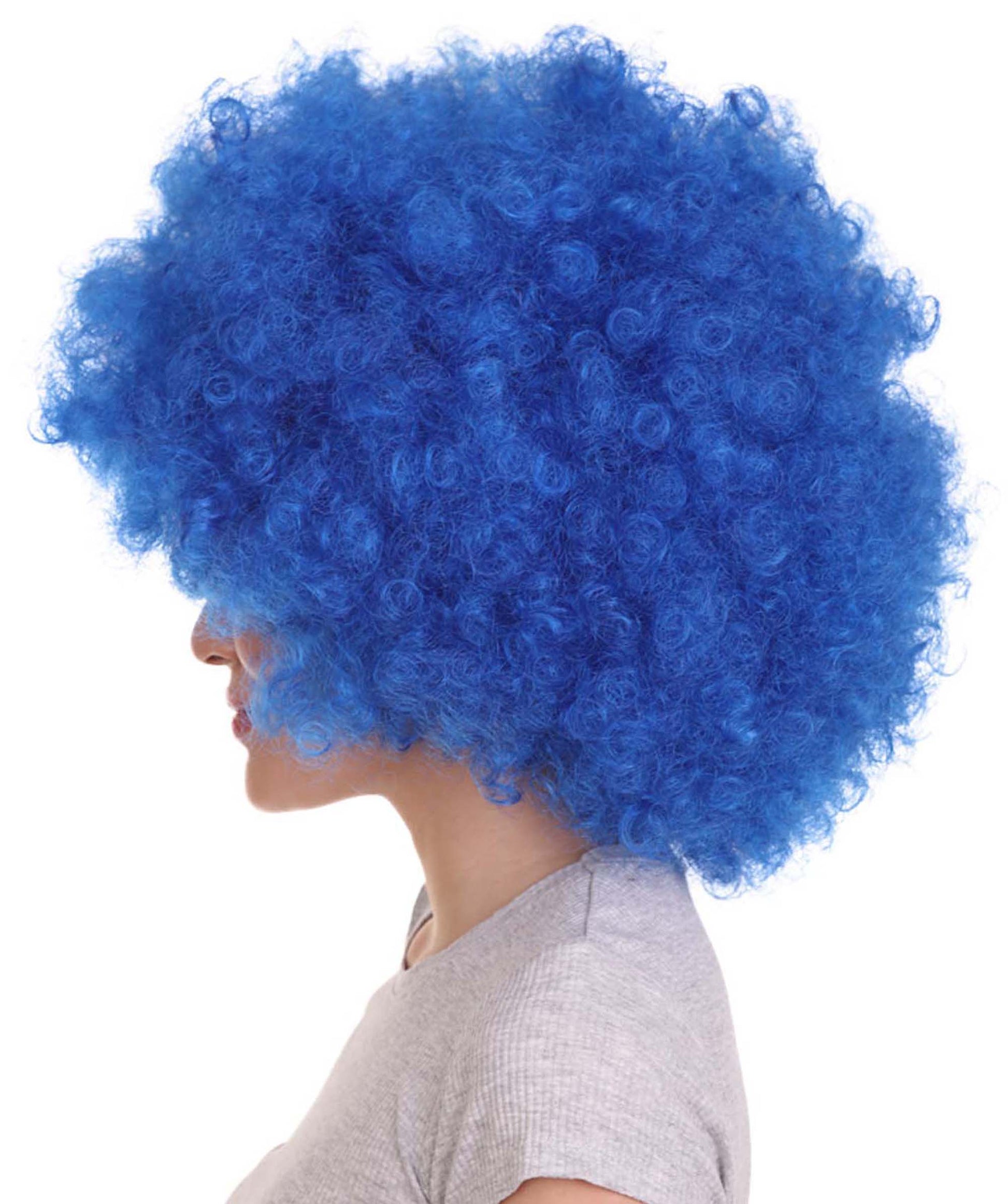 Blue short afro wigs