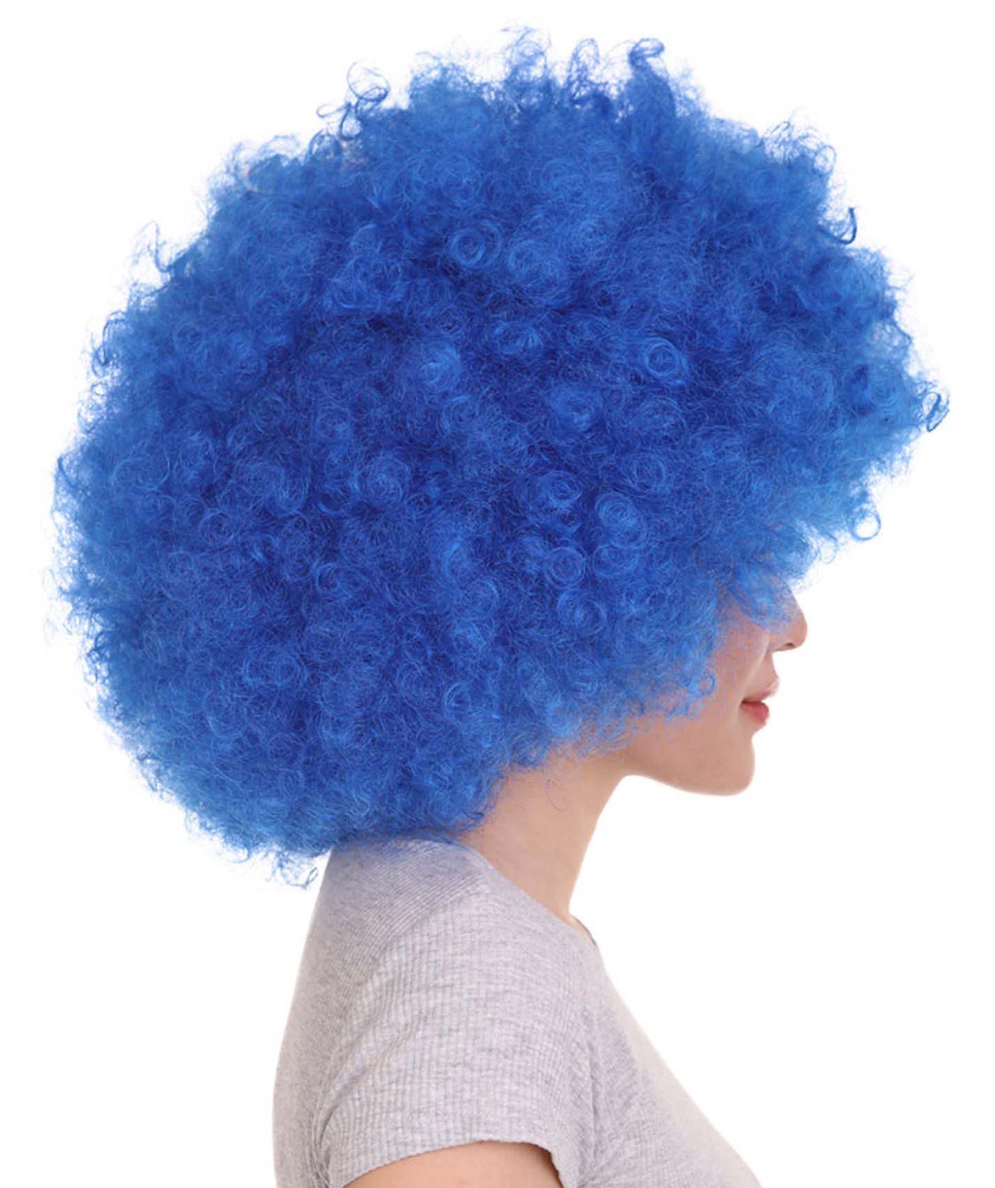 Blue short afro wigs