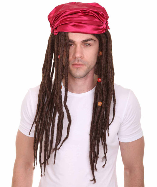 Buccaneer Braided Mens Wig | Fancy Halloween Wig | Premium Breathable Capless Cap