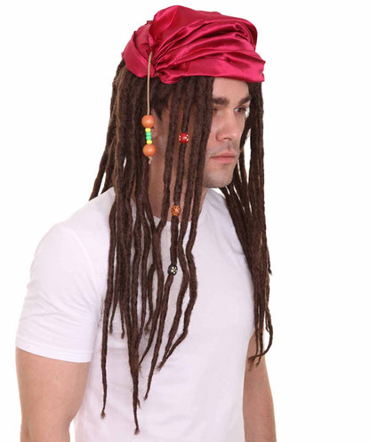 Buccaneer Braided Mens Wig | Fancy Halloween Wig | Premium Breathable Capless Cap