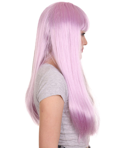 Lt. Pink & Dark Brown Women's Two-Tone Long Straight Wig