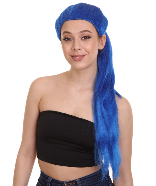 Blue Pop Star Ponytail Wig