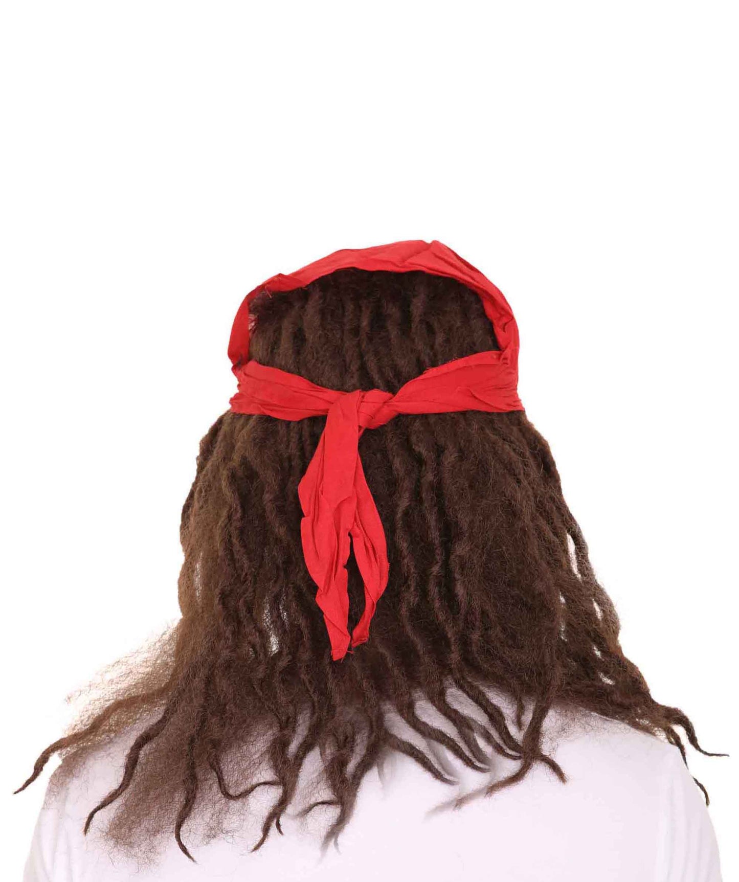 Pirate Captain Wig | Wig With Red Bandana | Premium Breathable Capless Cap