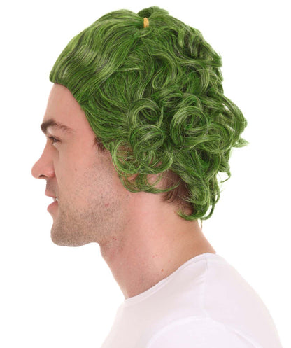 Green Mens Wig | Movie Fancy Halloween Wig | Premium Breathable Capless Cap