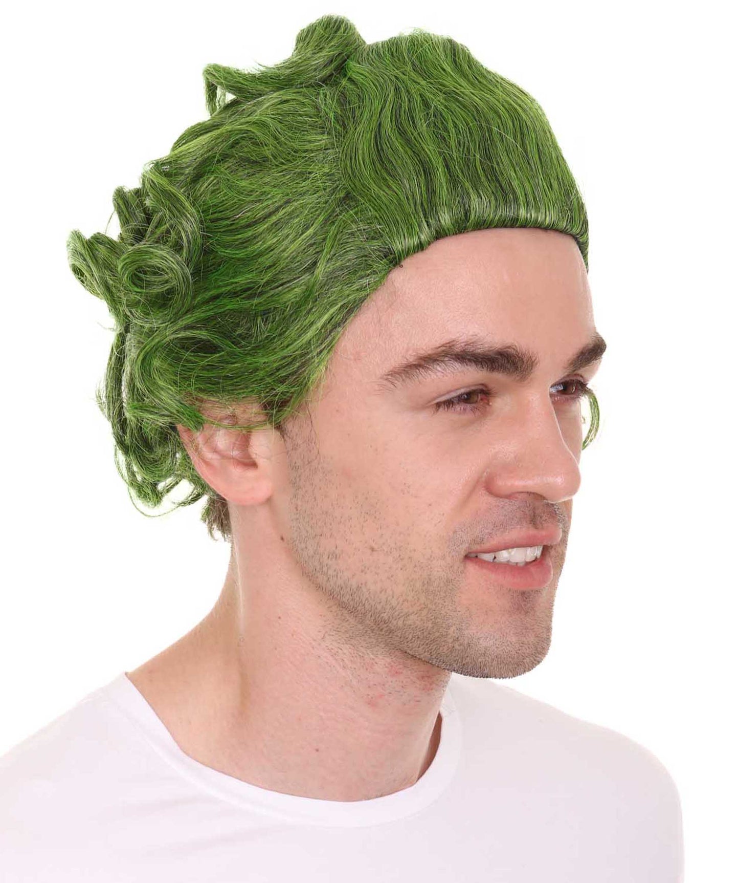 Green Mens Wig | Movie Fancy Halloween Wig | Premium Breathable Capless Cap