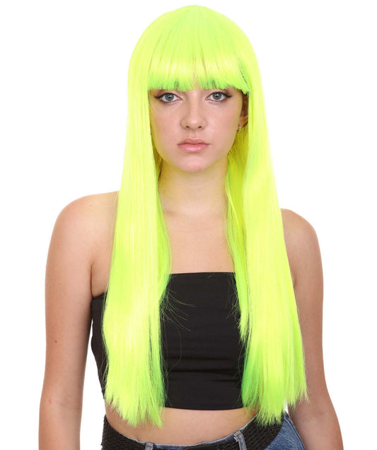 Neon Green Long Bob Womens Wig
