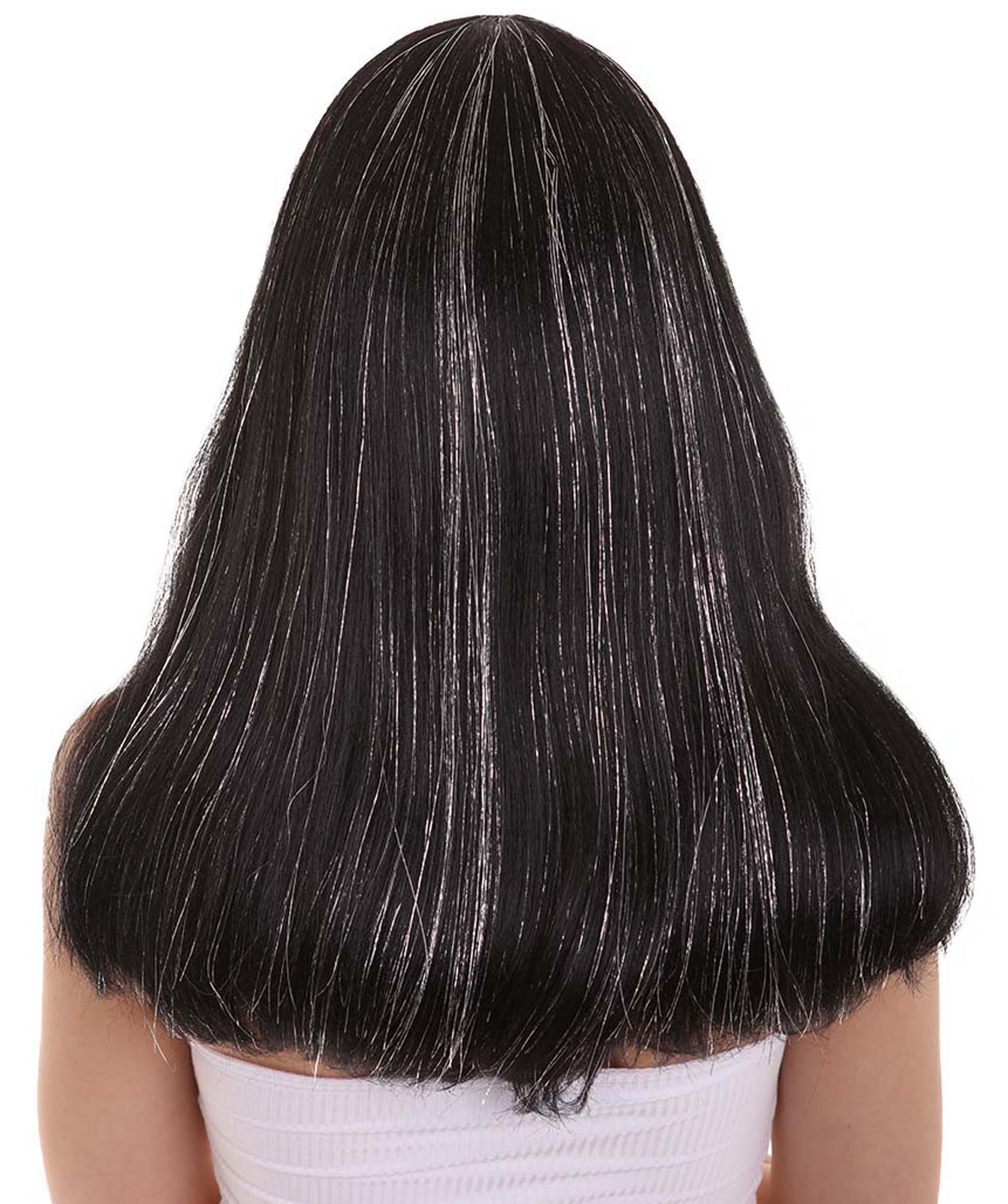 Long Bob Wig With Silver Tinsel Highlights