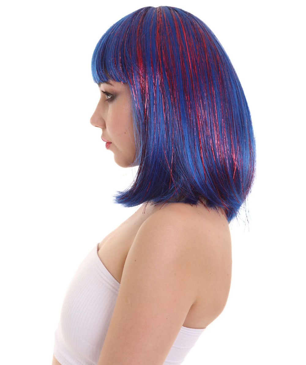  Blue Tinsel wig