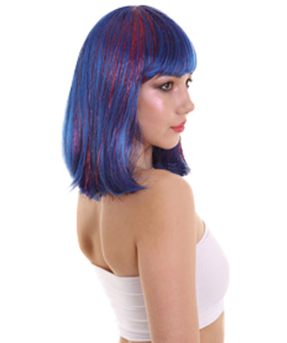  Blue Tinsel wig