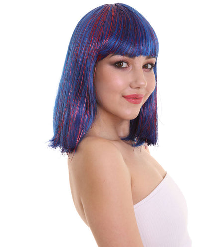  Blue Tinsel wig