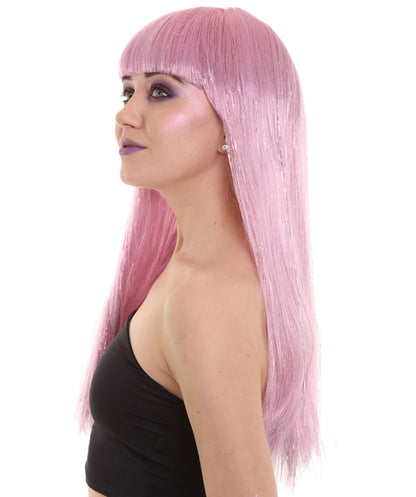 Tinsel Long Pink Wig